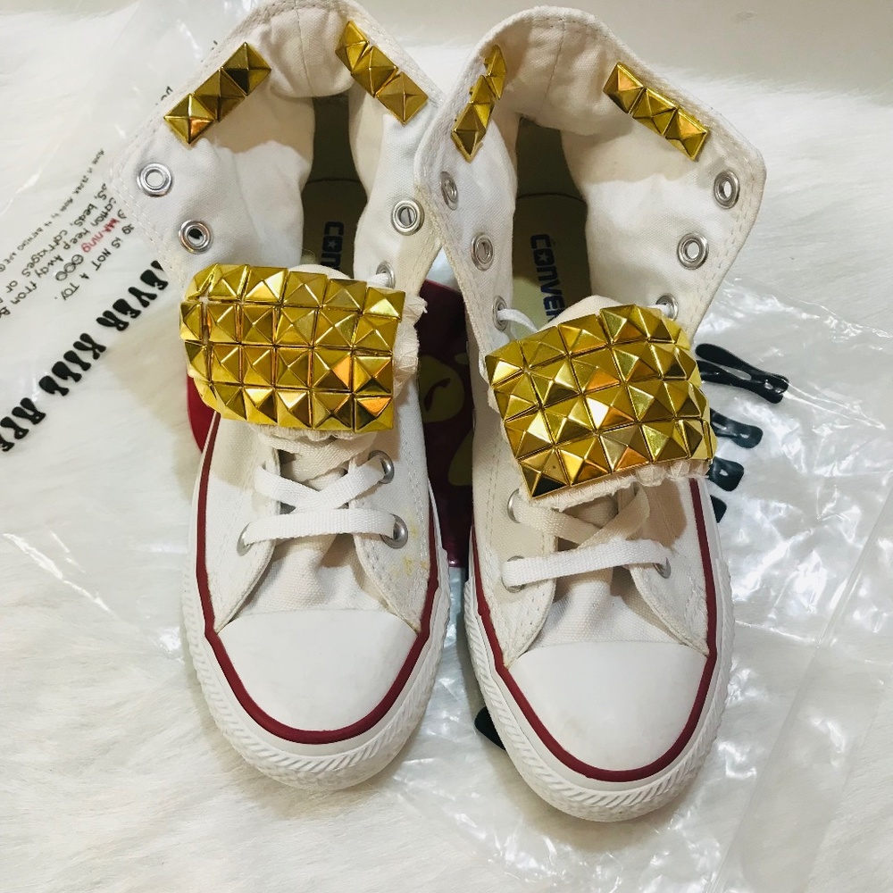 Converse High Top with Gold Studs